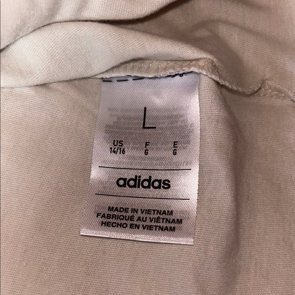 Adidas Cream and Blue Crew Neck Tee - Picture 5 of 5